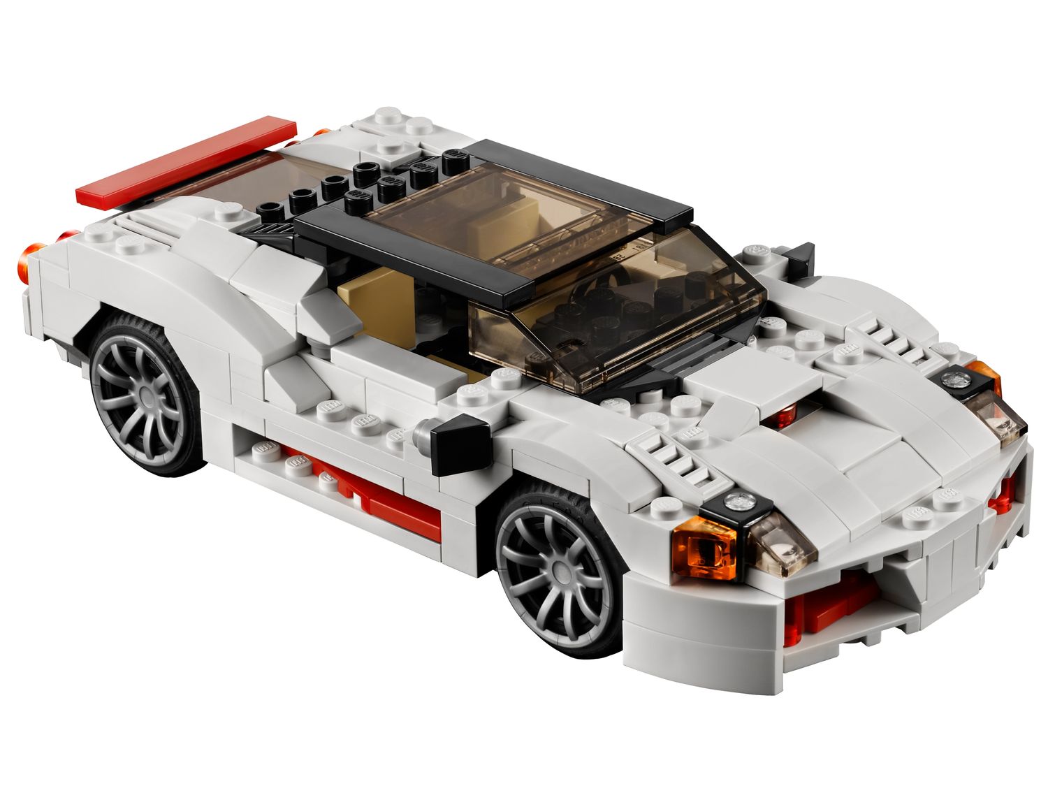 The white LEGO Creator Highway Speedster sports car