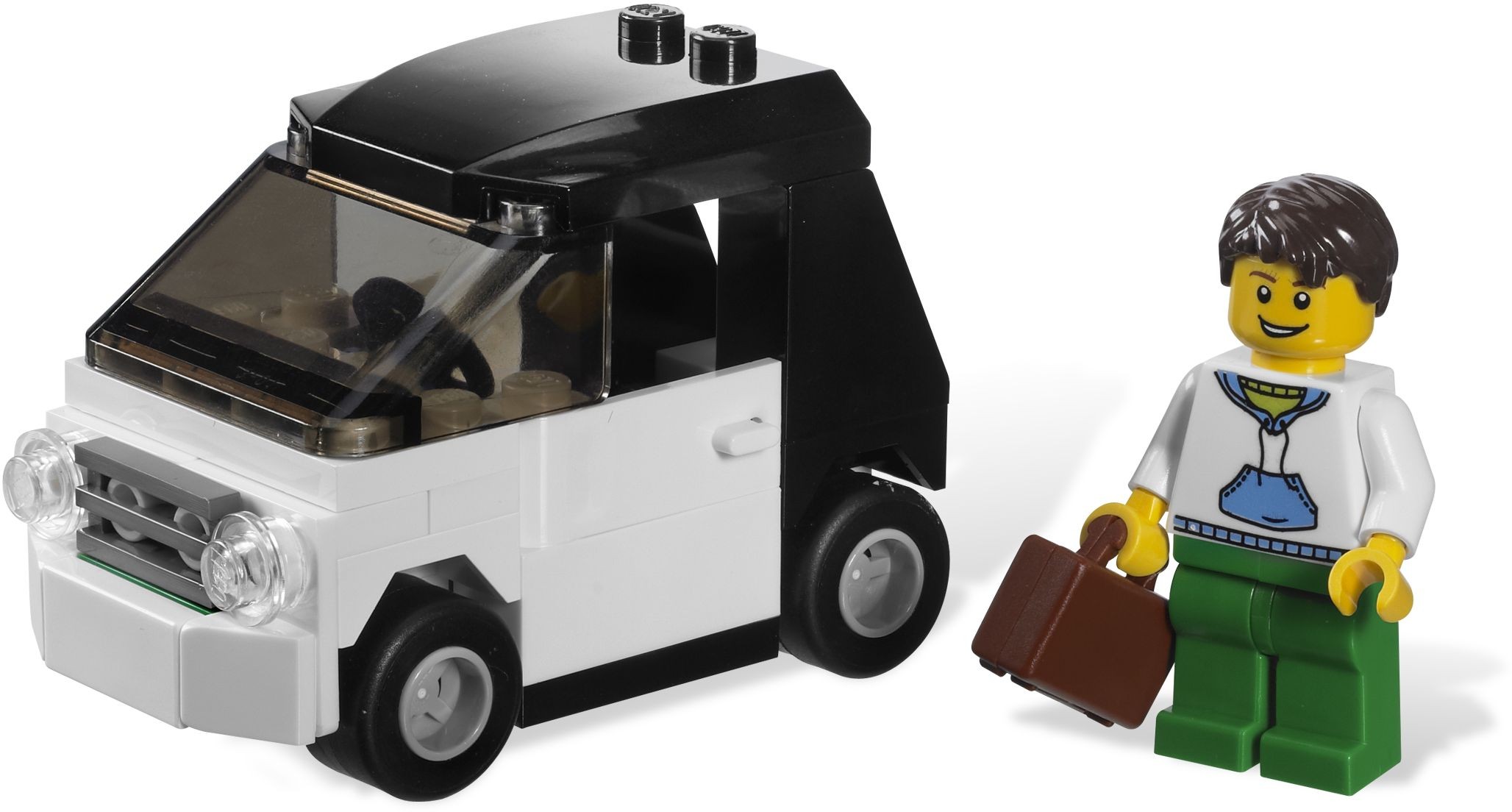 The LEGO City Small Car with its driver minifigure